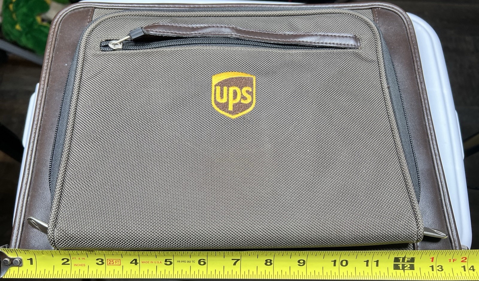 UPS Logo Gemline Zippered Portfolio Organizer Padfolio Leather Business Case