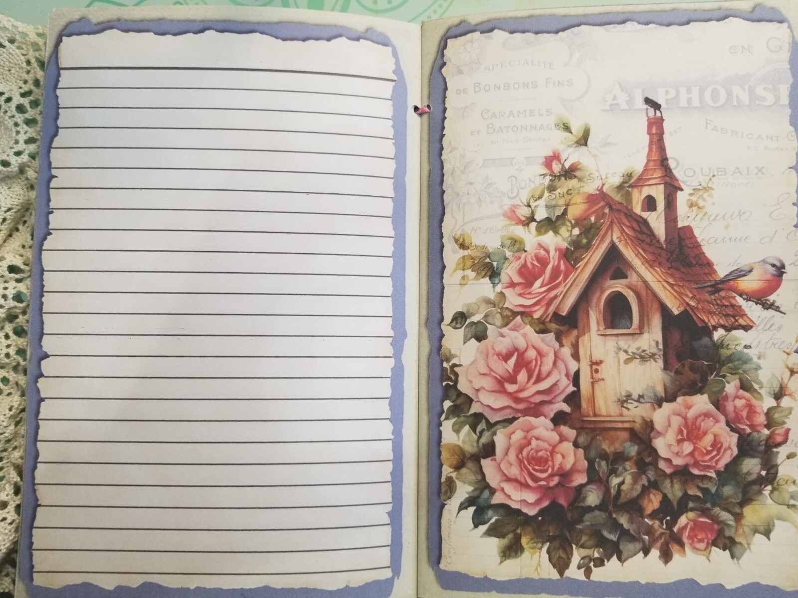 Junk Journal Booklet “SPRINGTIME” HANDMADE Cards, Pockets, Ephemera, Stickers