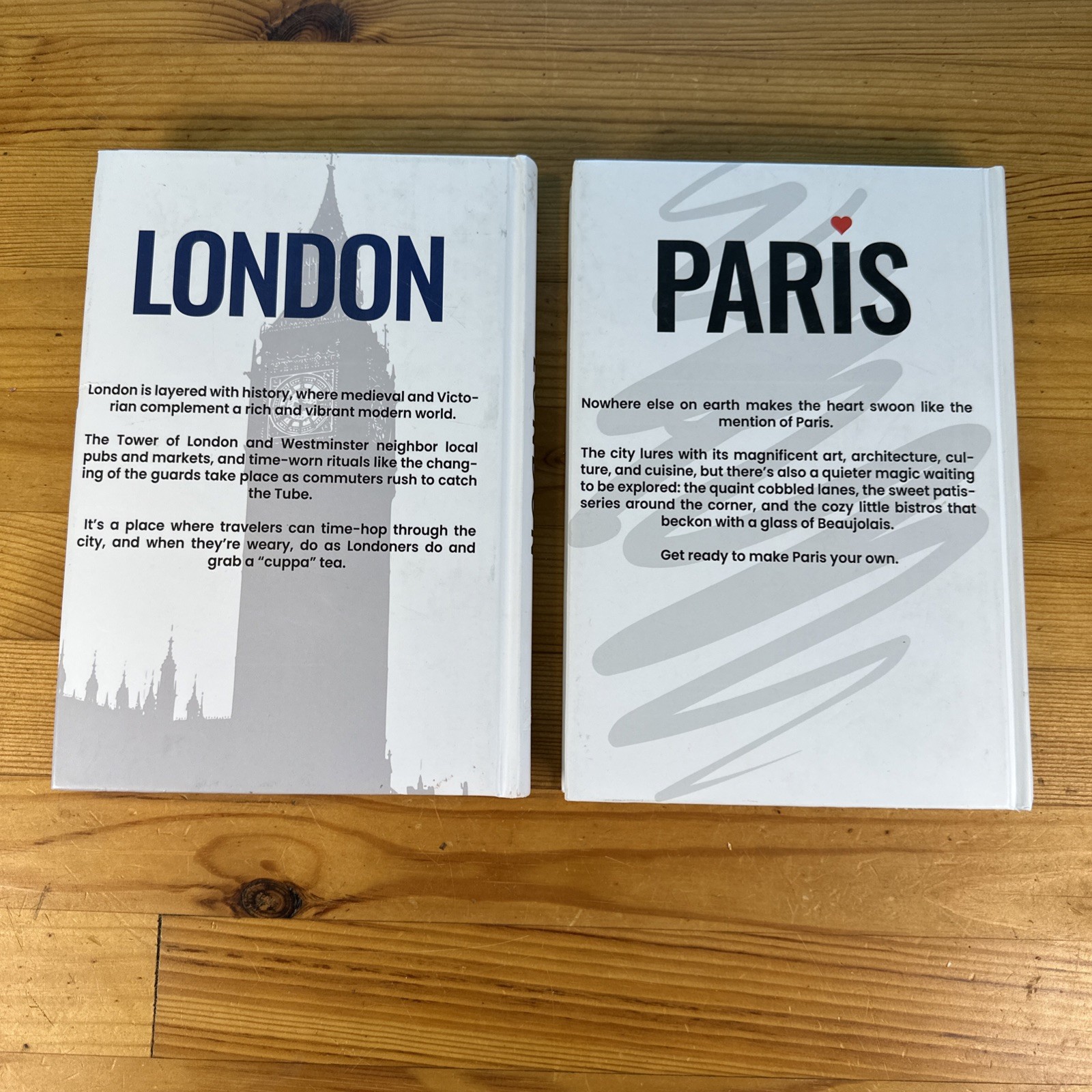 Lot Of Two New Journals London & Paris 9.5” X 6.5” Blank Unlined Pages Hardcover