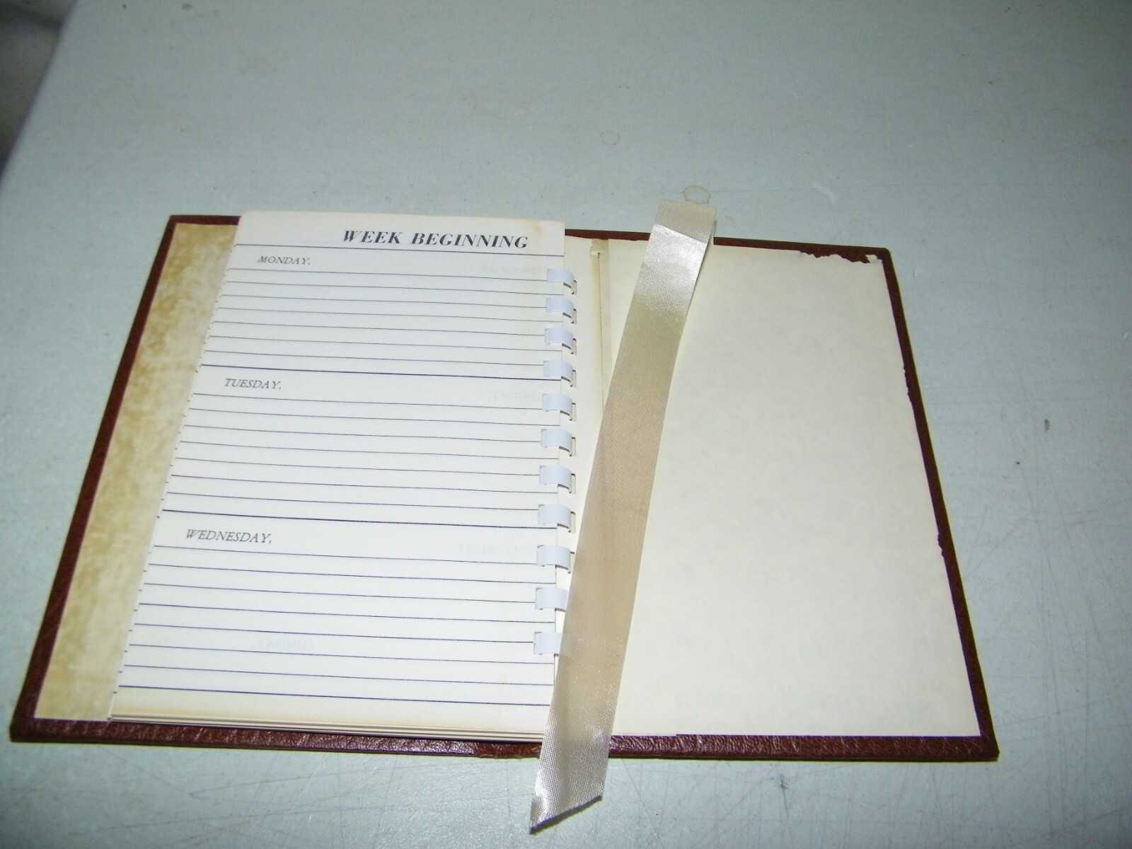 Vintage Brown Appointment Book Daily Planner Diary Any Year Day To Day Made USA