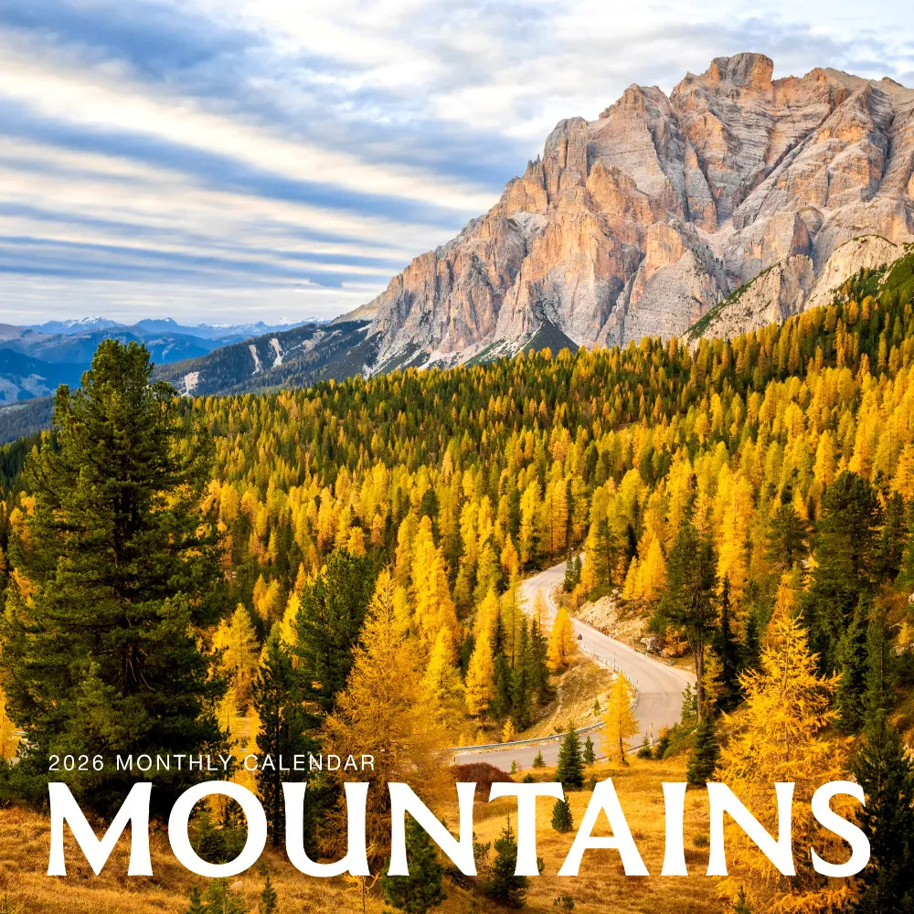 Mountains Calendar 2026 | 12″ x 24″ 12 Month | Marble City Press
