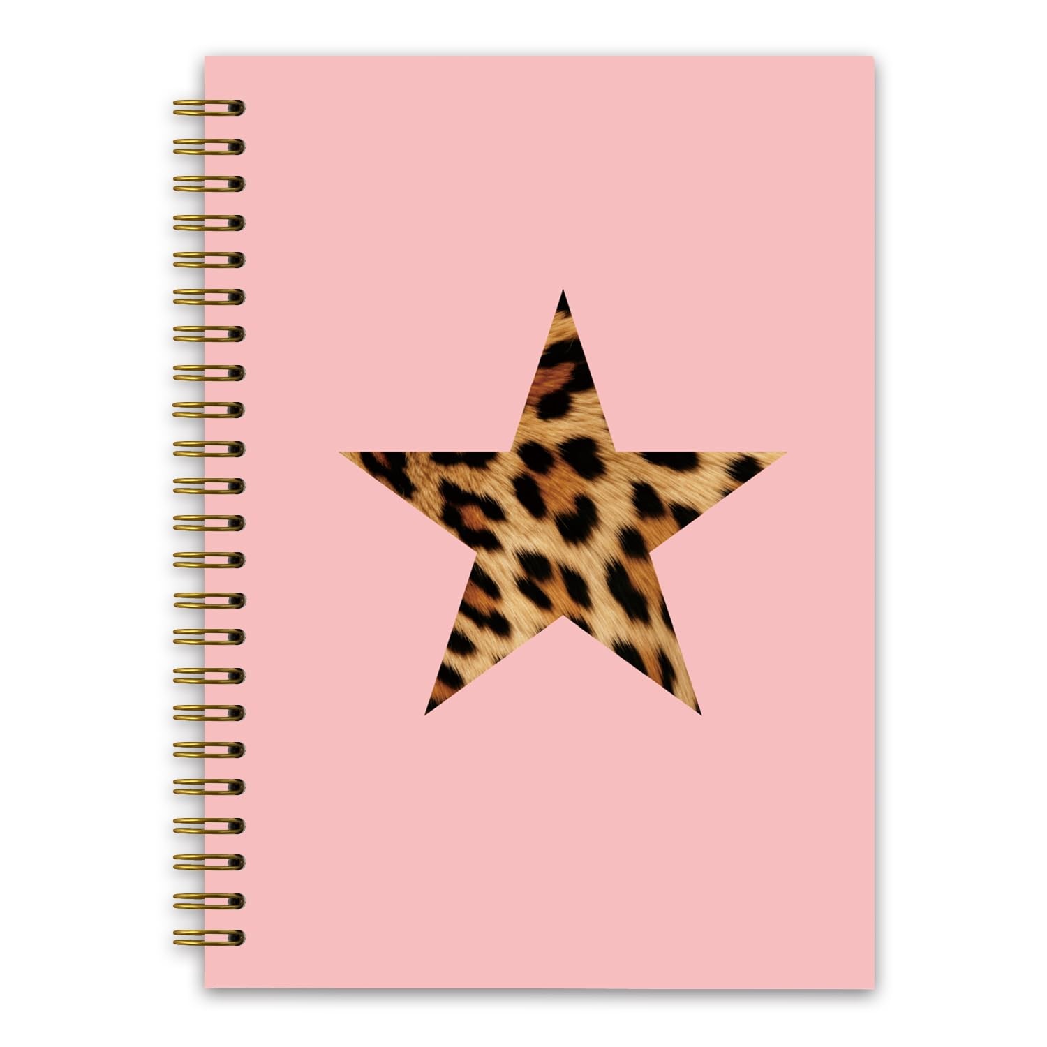 NaZaUK Pink Preppy Leopard Notebook, Funky Y2K 8.0×5.0x0.5in, pink