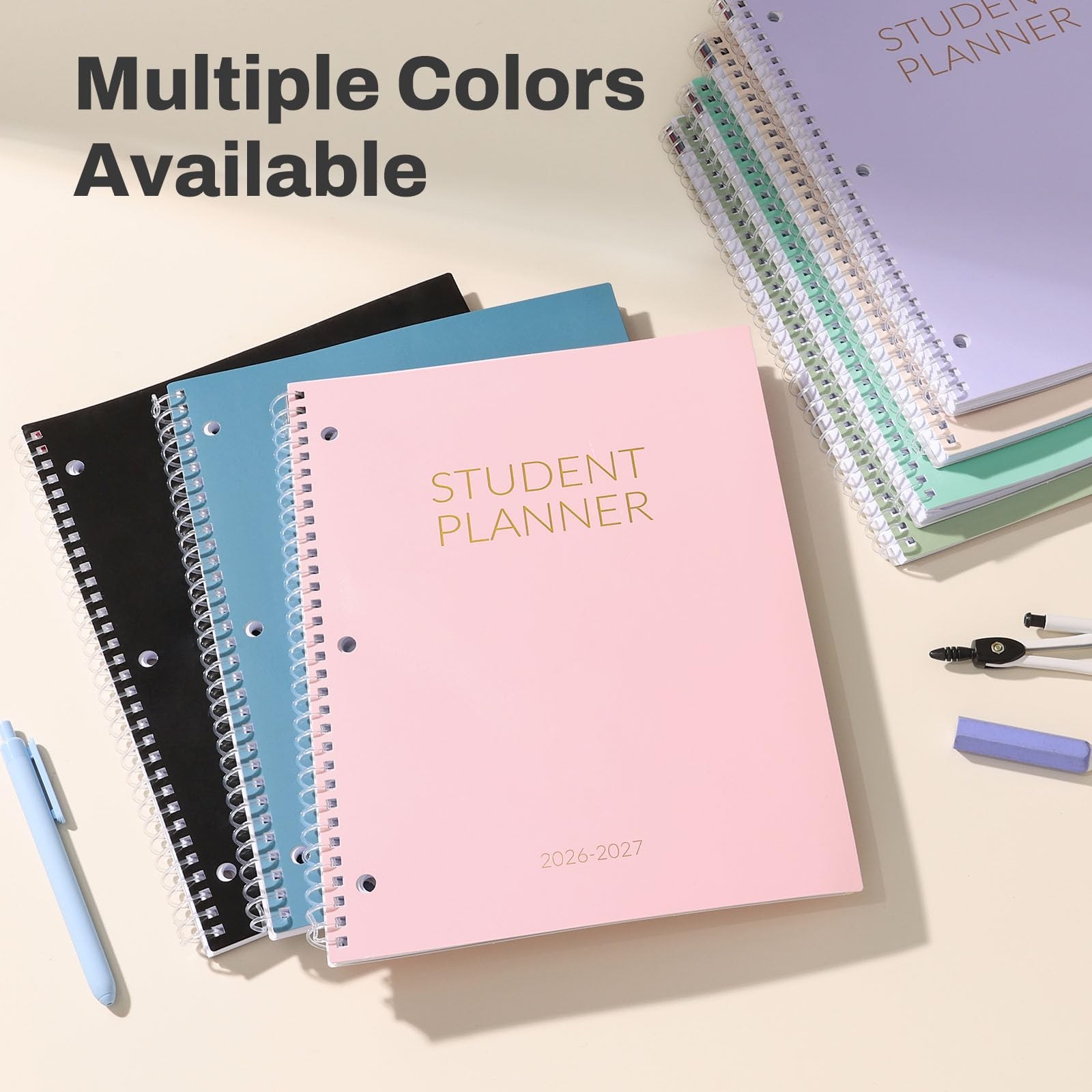 Student Planner 2026-2027, SUNEE Academic Weekly & A4 8.5″×11″, Grey Blue
