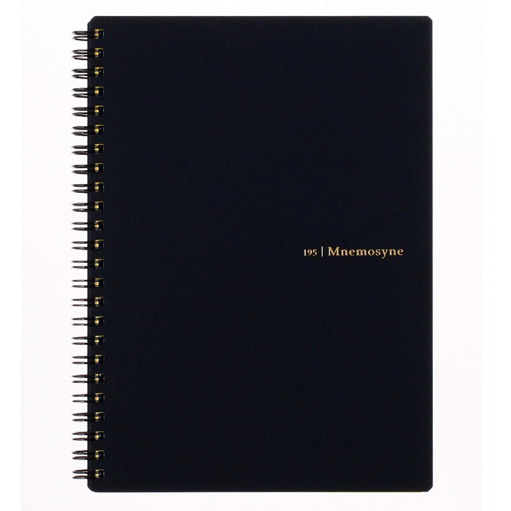 Maruman Mnemosyne Lined Notebook- A5, 8.27″ x A5 (5.83″ x 8.27″), Black