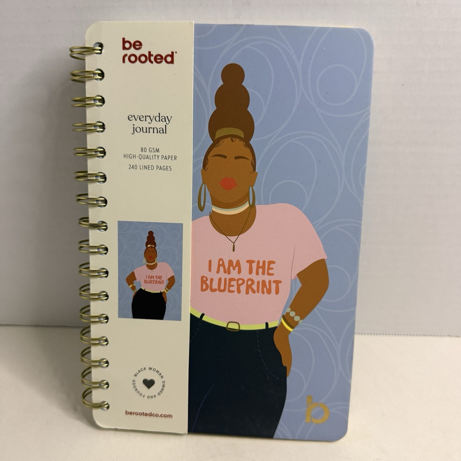 Be Rooted “I Am The Blueprint” Spiral Journal 5.5×8.5 New 240 Pages