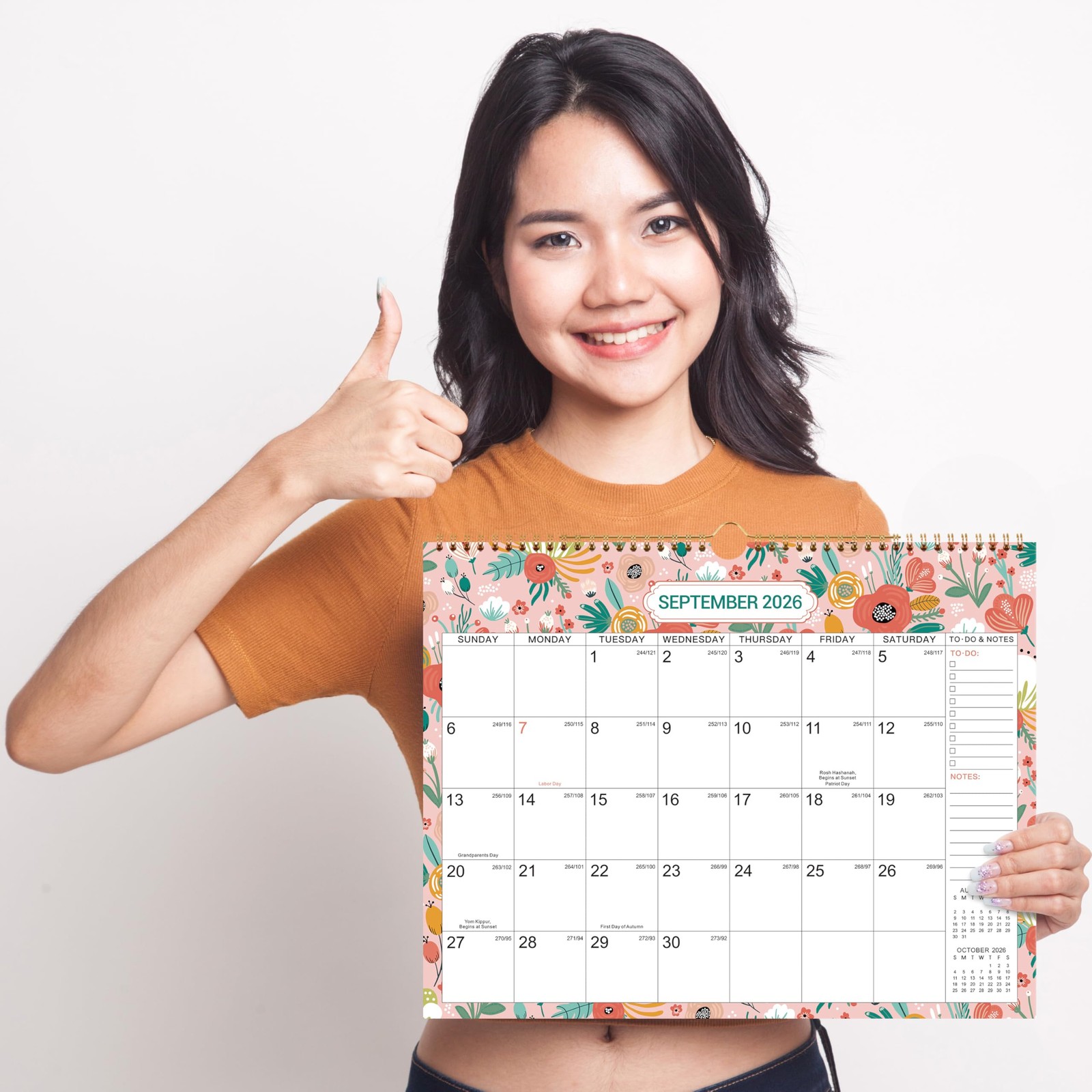 Calendar 2026-2027, 18 Months Wall from July 2026 to December Green