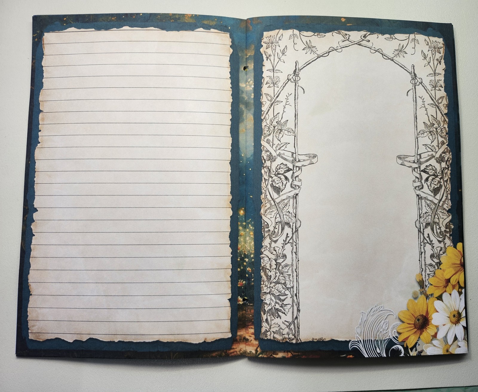 Junk Journal Blank Booklet “A SUMMER HAUNTING” Ghost HANDMADE LG 8.5″x5.5″ 40pg