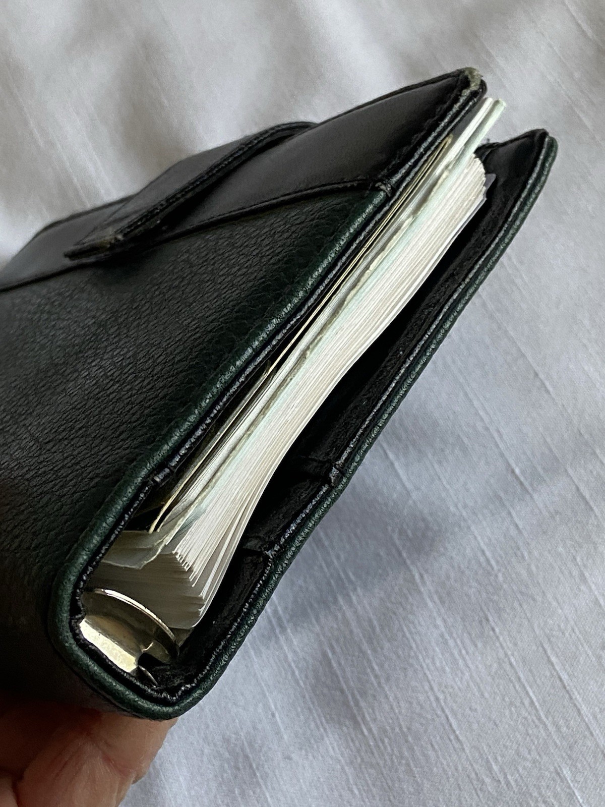 Vintage Cambridge 6 Ring Snap Compact Planner Binder Organizer – Green/Black