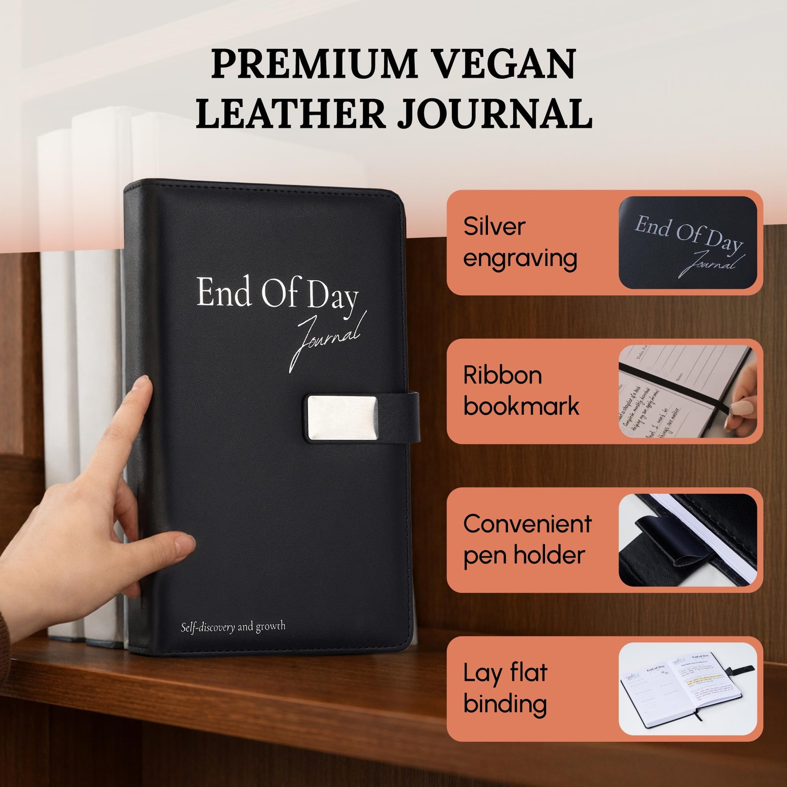 Tayri End of Day Journal – 5 Minute Daily Gratitude & Reflection Black