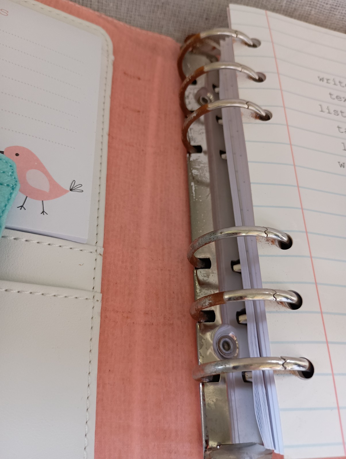 NIB Kikki K White Paper Pencil Leather Personal Planner Notebook Calendar