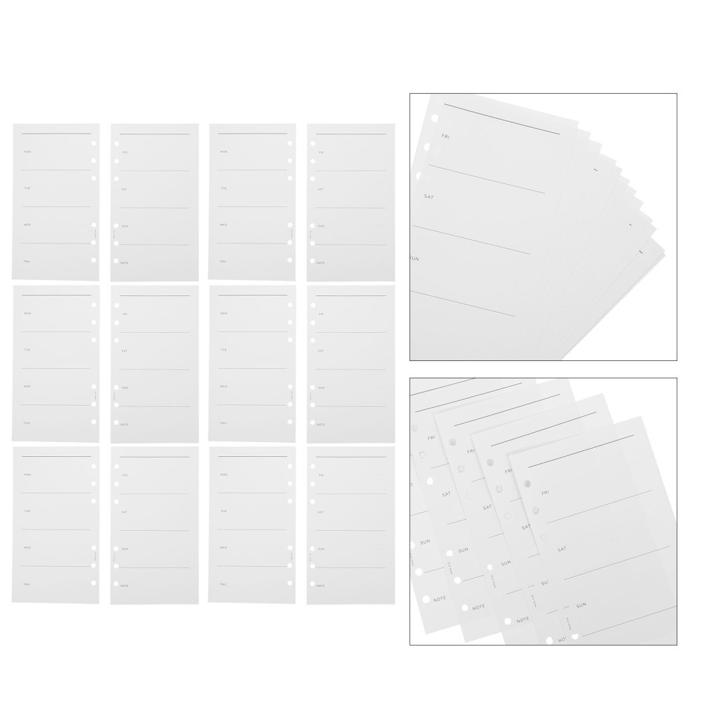 Smooth Writing A6 6 Ring Planner Refills with Lined Undated Weekly Pages