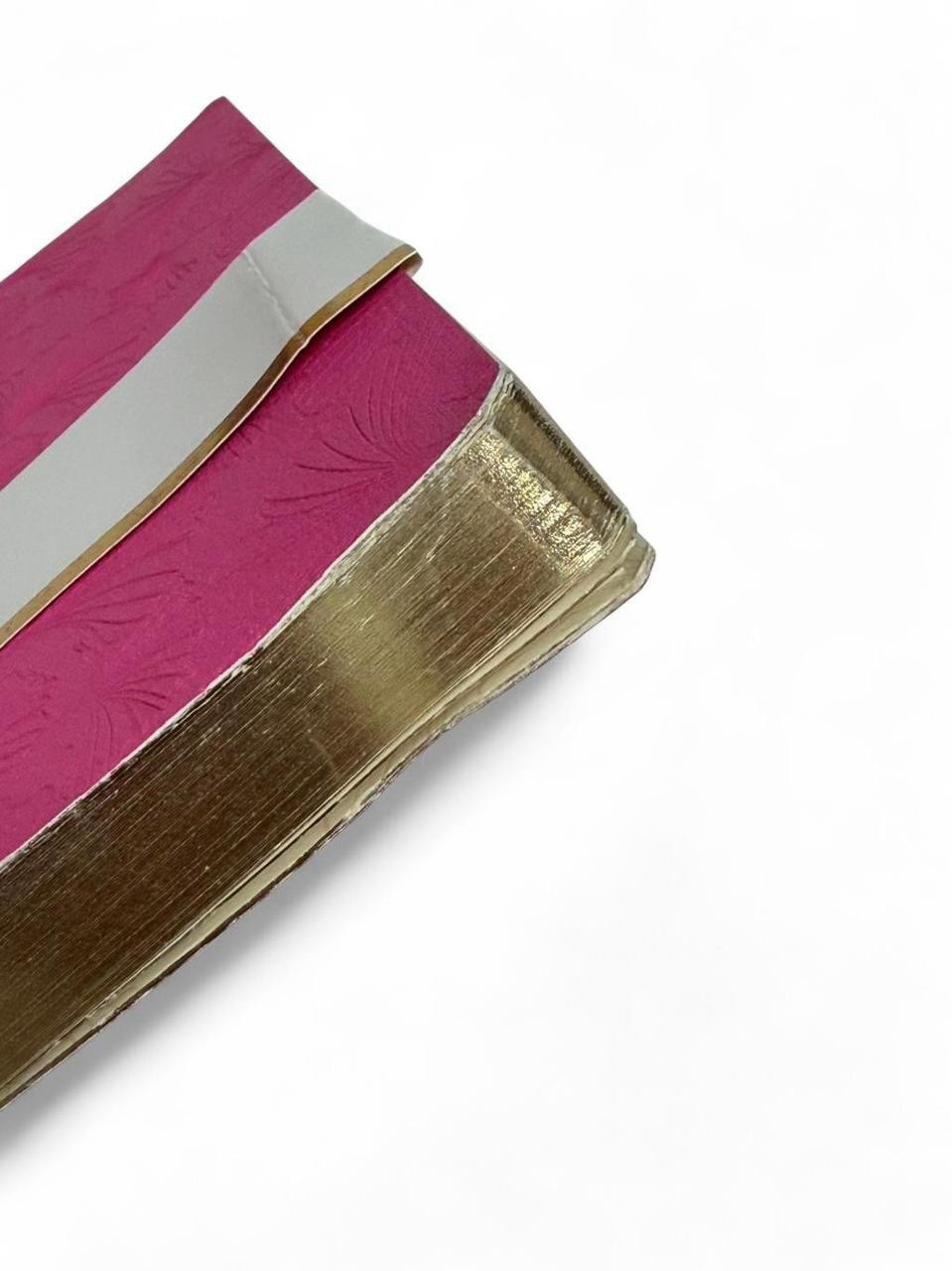PAPYRUS Pink Ruled Gilded Notebook Journal 240 Ivory Lined Pages Elastic Band