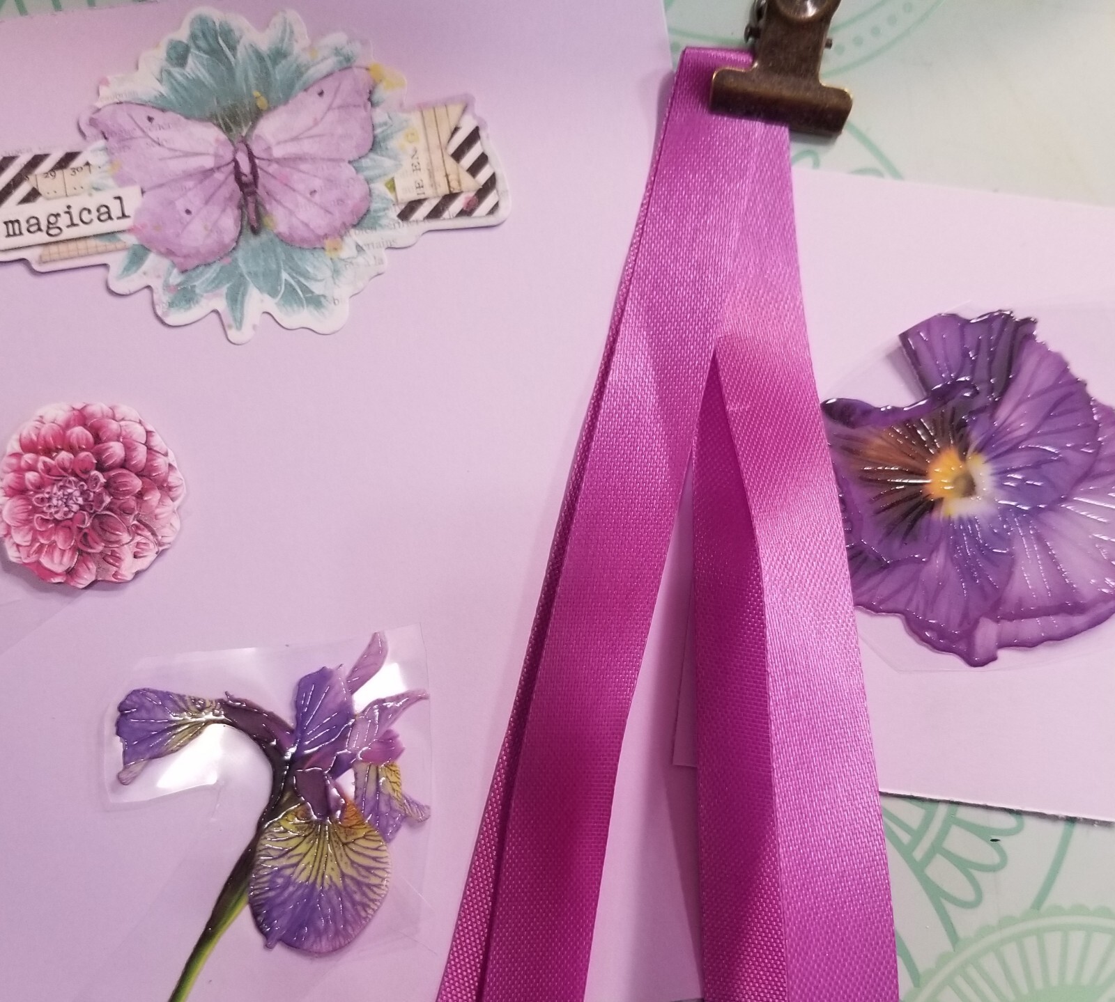 Junk Journal Booklet “LEMONS & LAVENDER” HANDMADE Pockets, Cards, Vtg. Clip