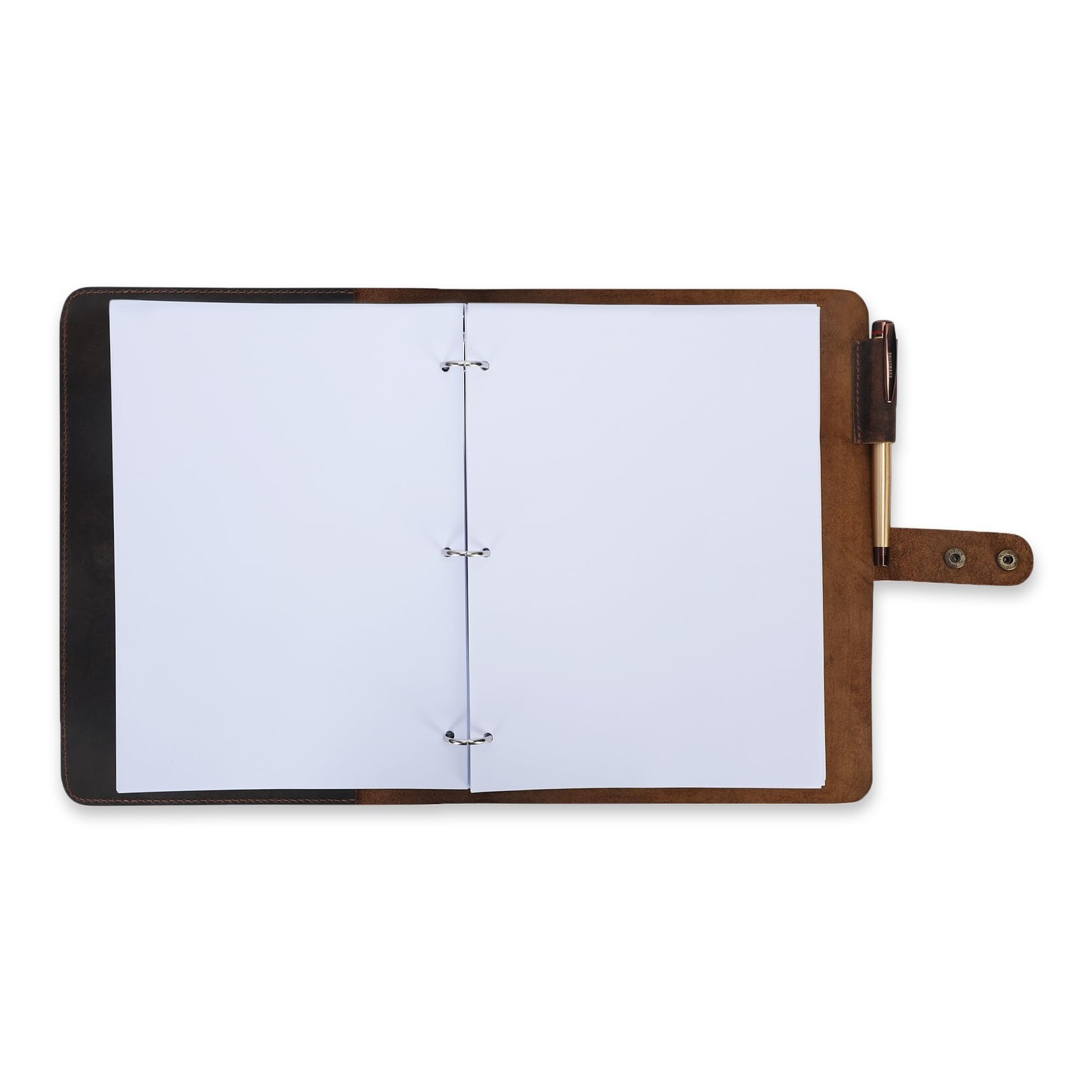 Premium Leather 3-Ring Binder Portfolio, 8.5×11 Inch Letter Size Organizer Fo…