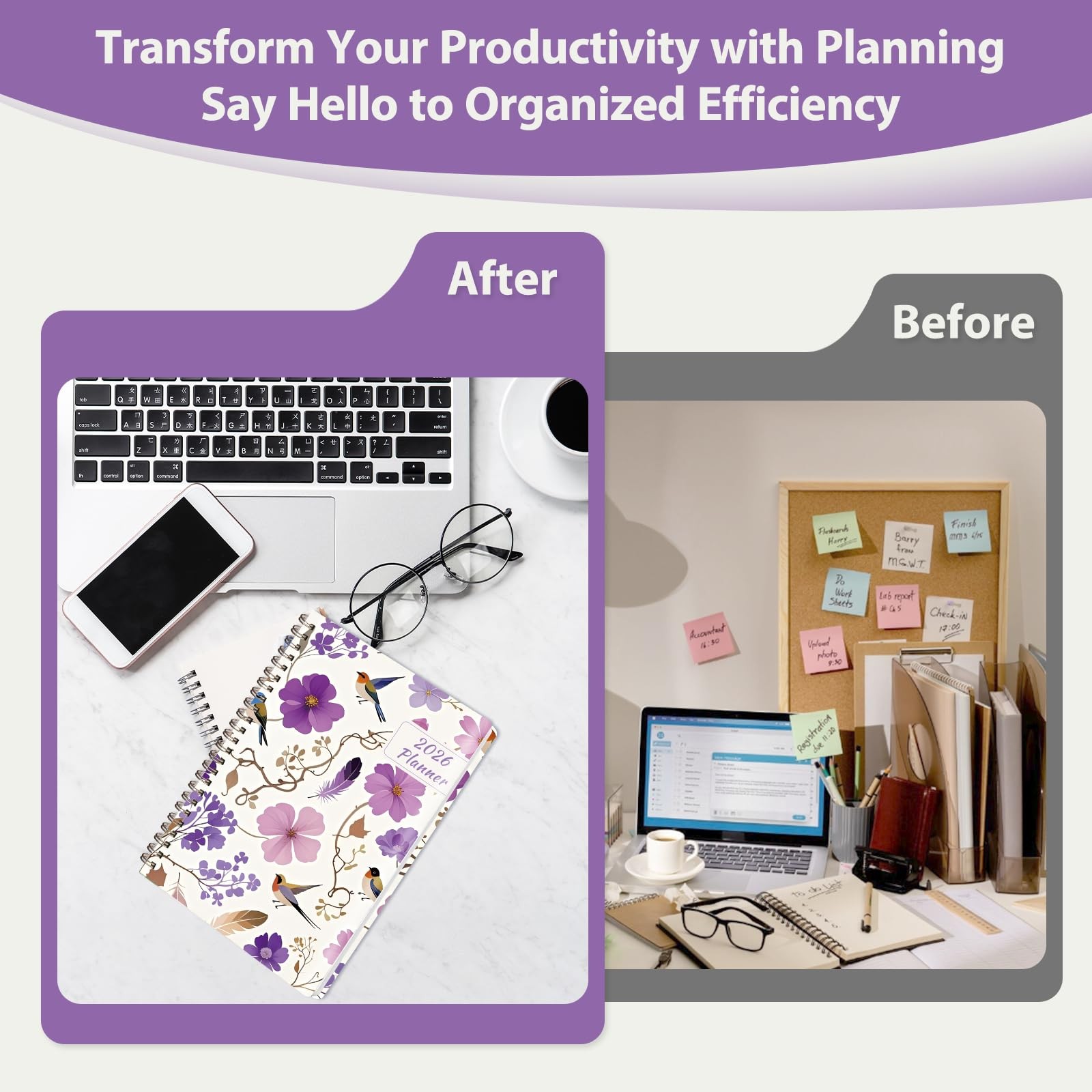 2026 Planner, Weekly and Monthly Calendar Planning Book, Jan 2026 – Dec 2026,…