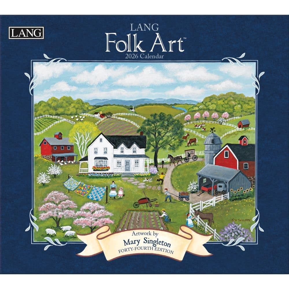 Lang Folk Art 2026 Wall Calendar – 13.4″ × 12″, 12-Month 12.5″W x 0.2″H, 2026
