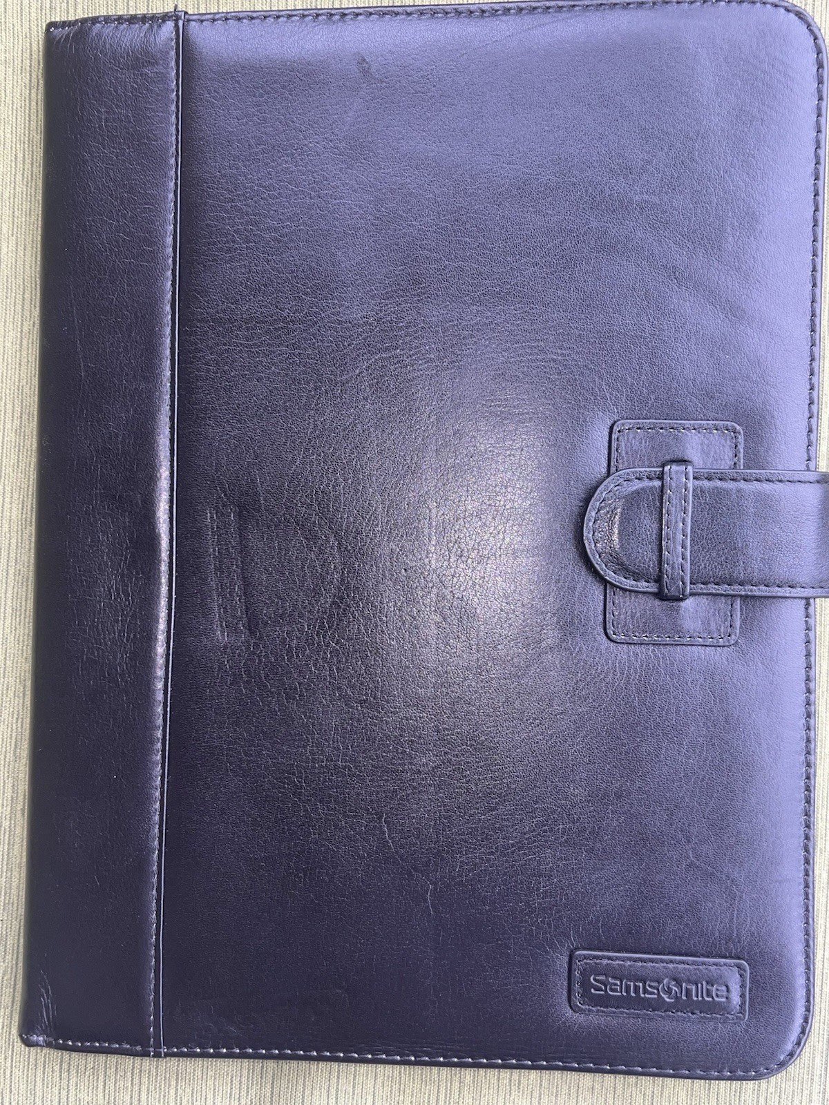Samsonite Leather Padfolio Portfolio Organizer Notepad Holder Buckle Close