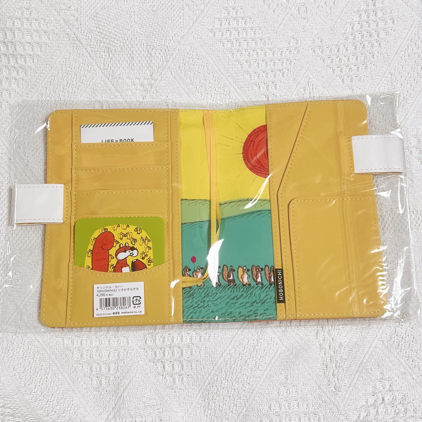 Hobonichi Techo A6 Cover 100%ORANGE Risu ga Zorozoro Squirrel Design Japan