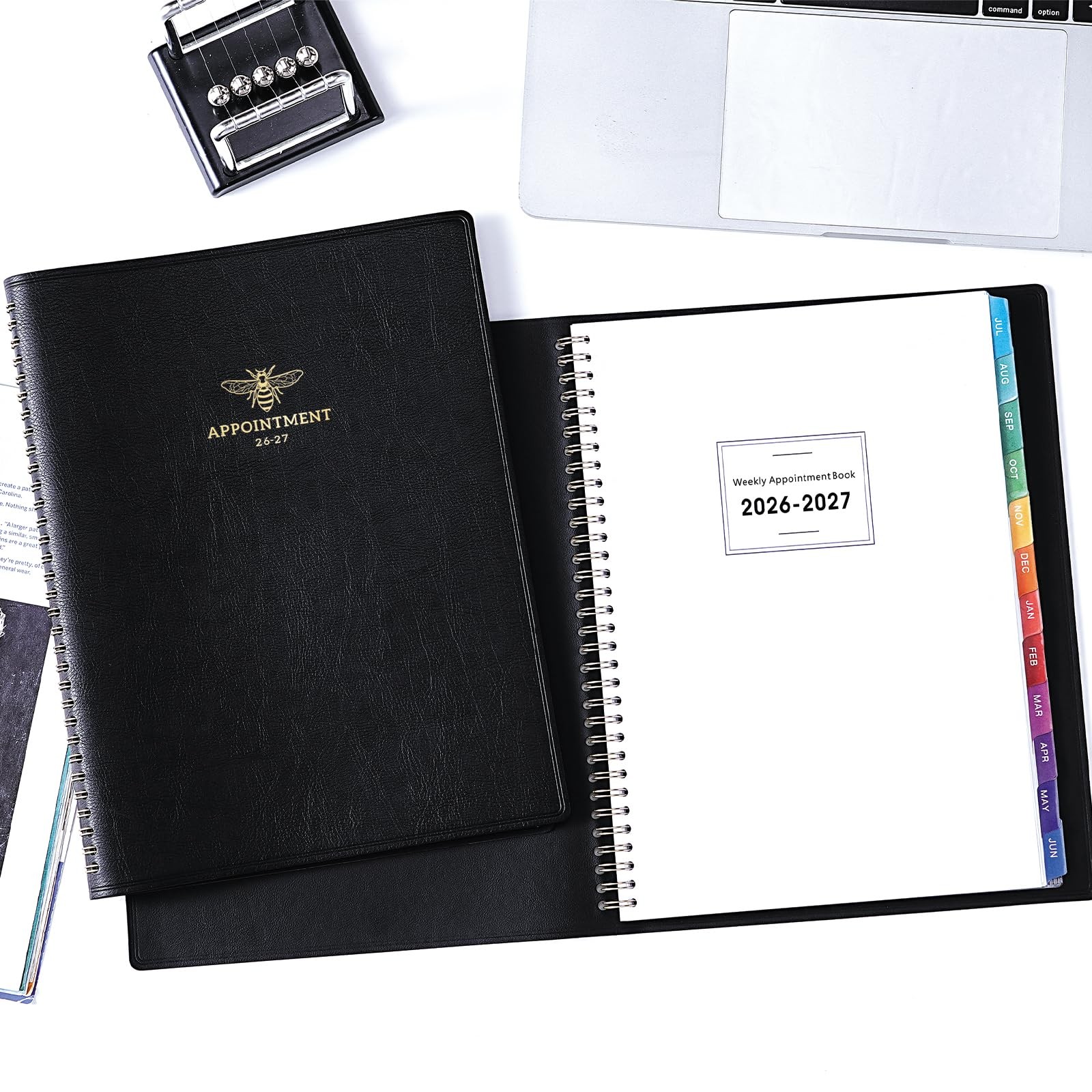 Appointment Book 2026-2027 – Planner Large, Black:9″ x 11″
