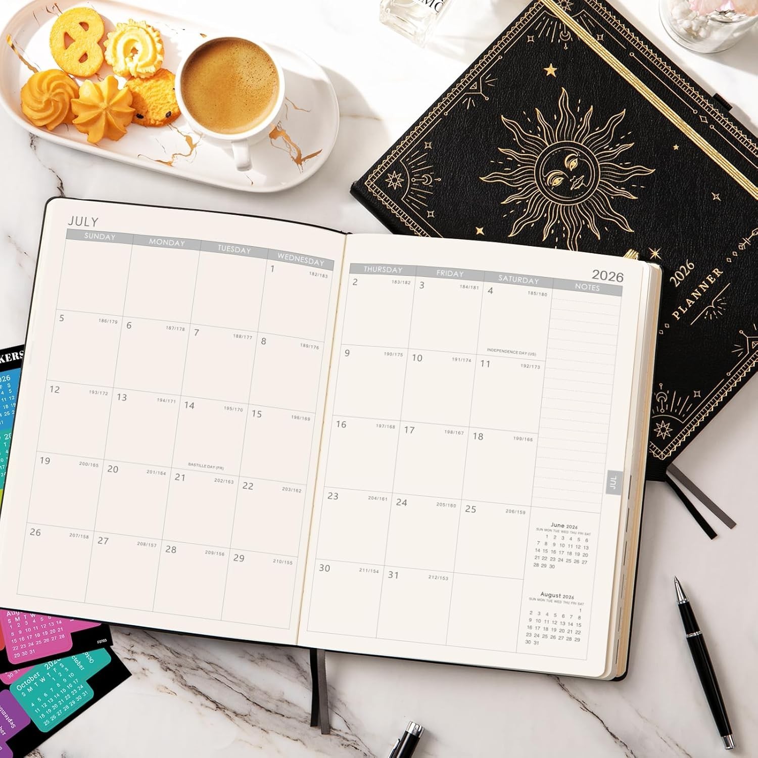 2026 Planner – Large Leather Cover, Weekly Monthly, Jan-Dec