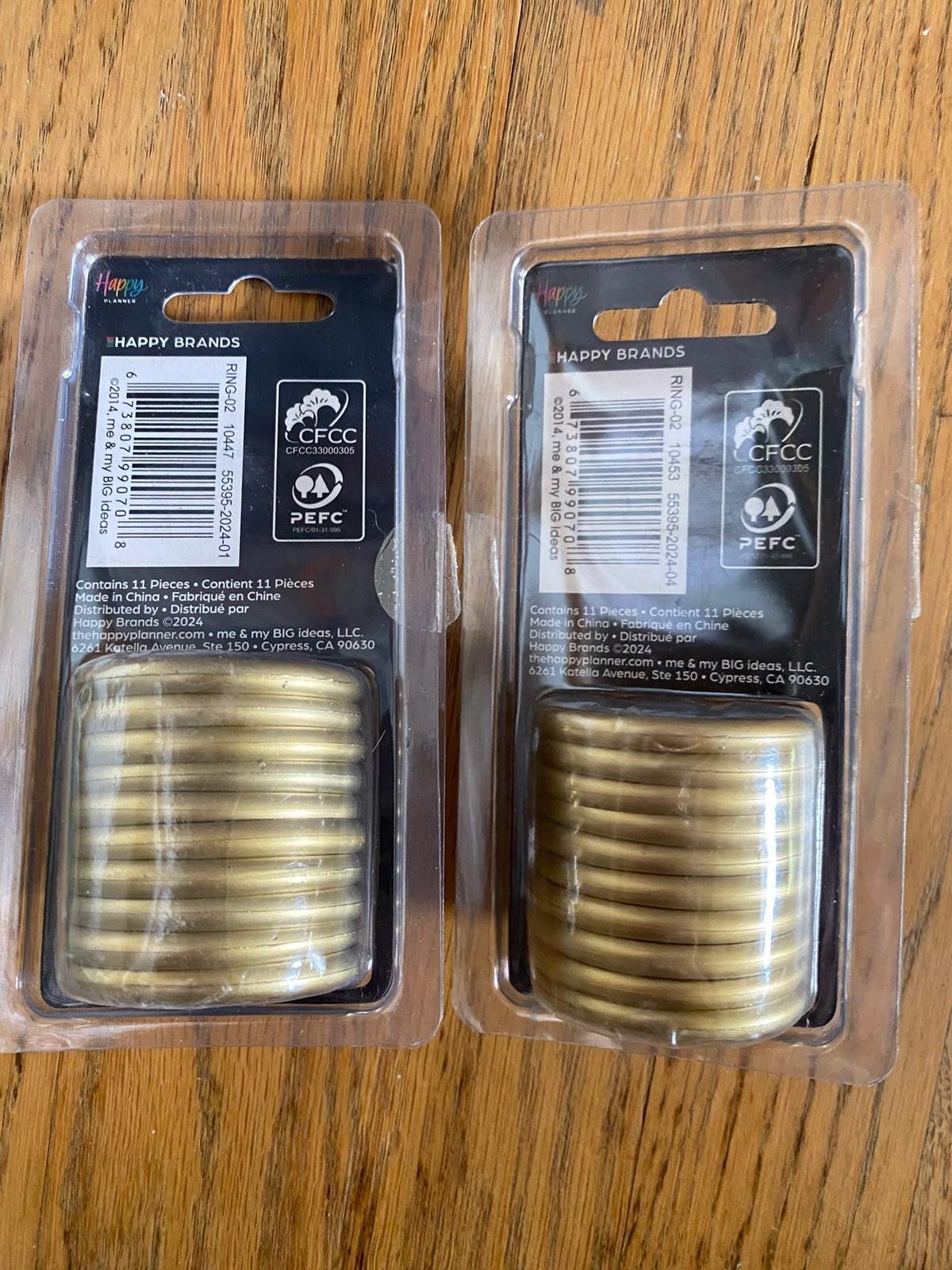 2X Happy Planner Expander Gold 11 Discs Heart cut-out Middle 1 3/4 “