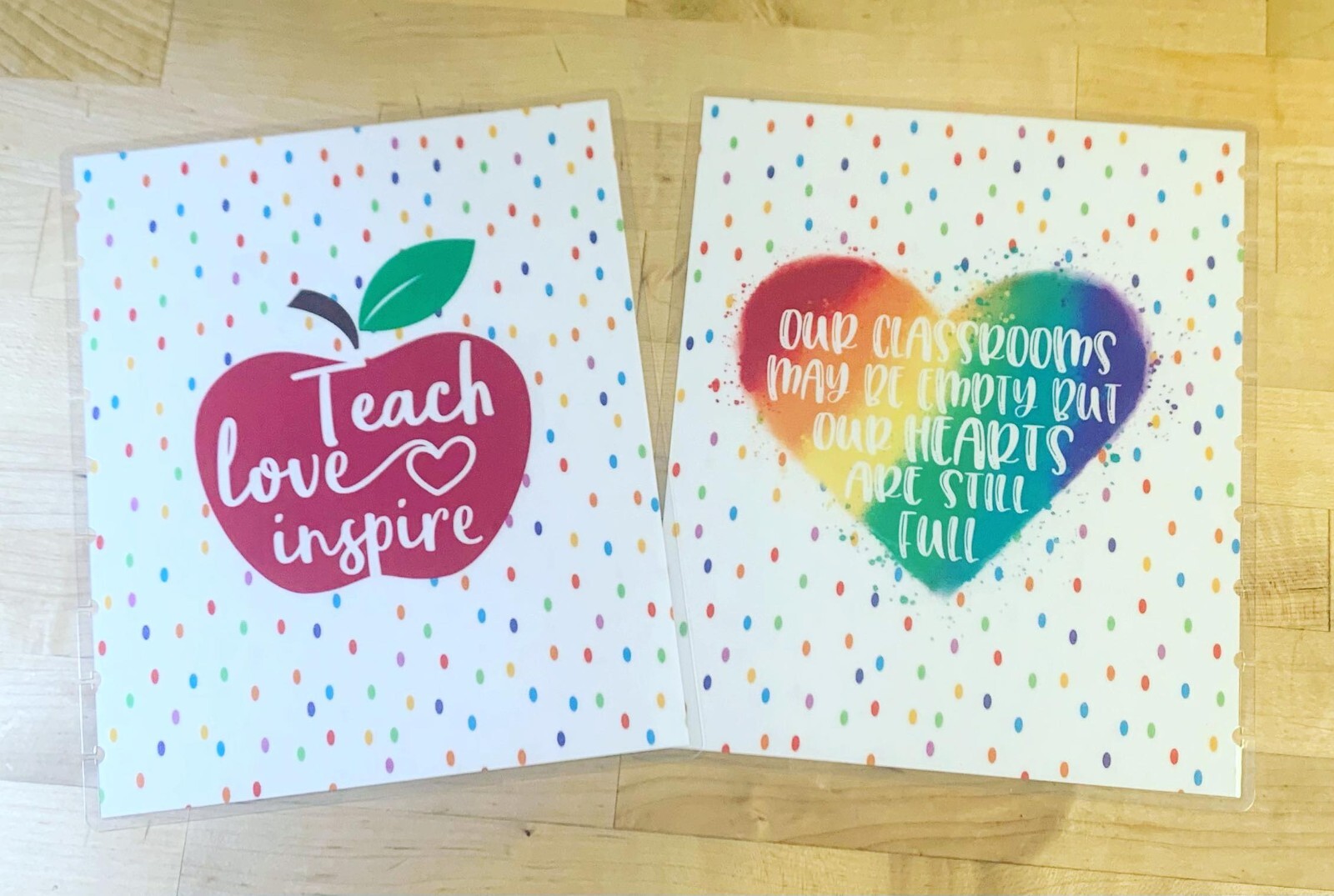 Teacher Love Inspire Front & Back Cover Set 4 use with the Classic HAPPY Planner