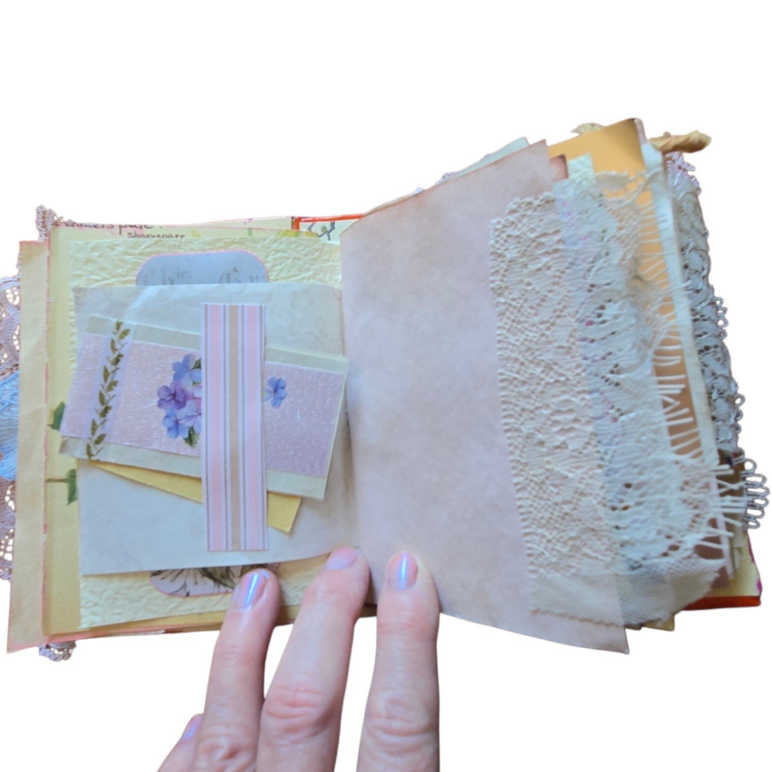 Handmade Chunky Junk Journal Use for Writing Art Photos Floral Embellishments