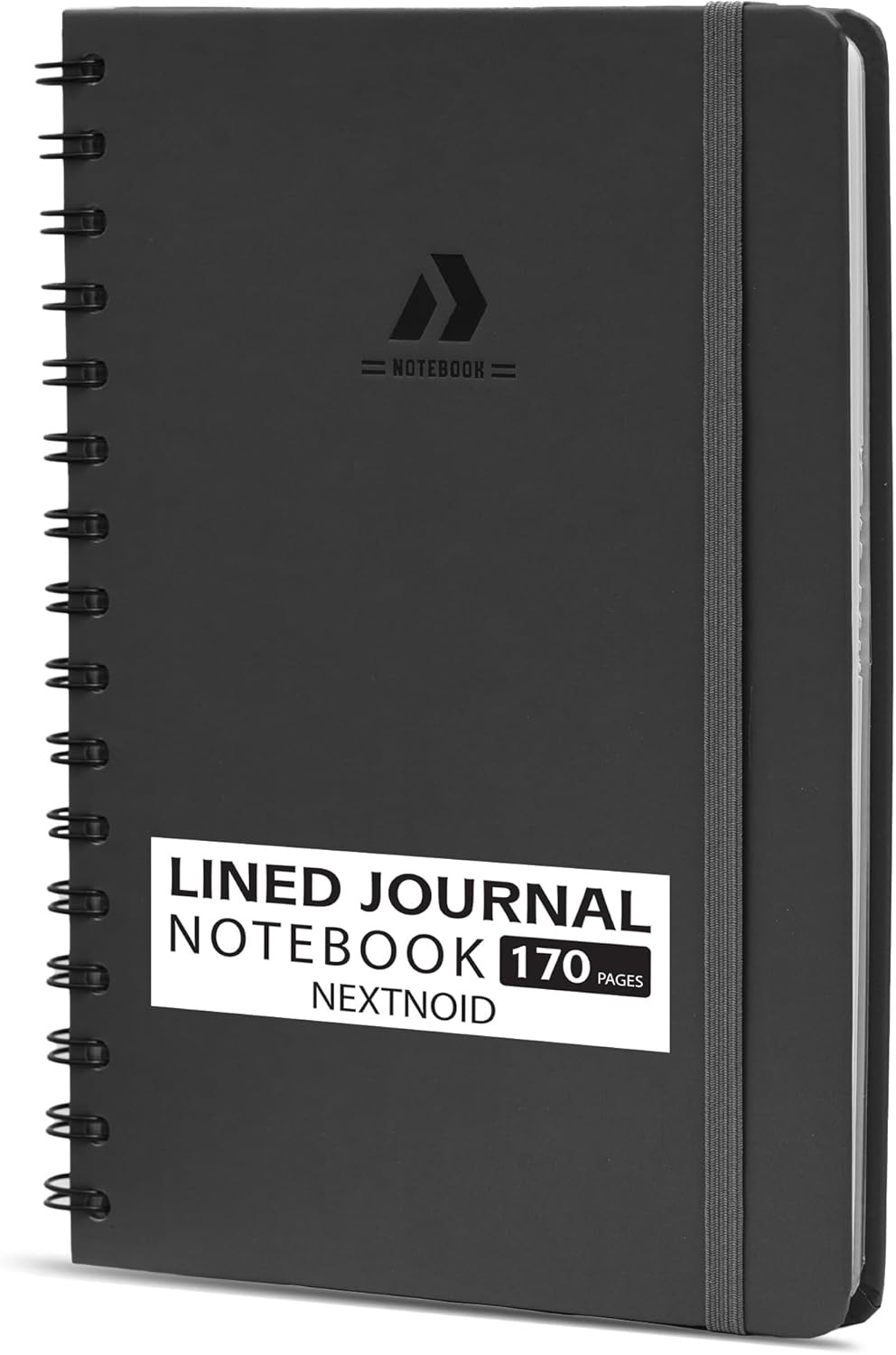 Professional Lined Spiral Notebook – A5 Hardcover Journal, 170 Pages, Grey