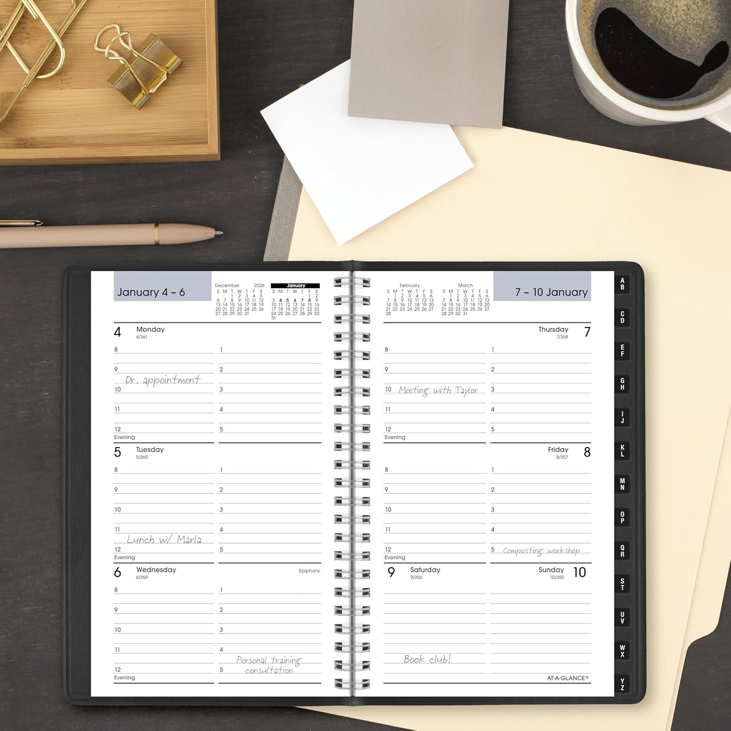 2027 Dayminder Weekly Appointment Book Planner, 5″ x 8″, Black