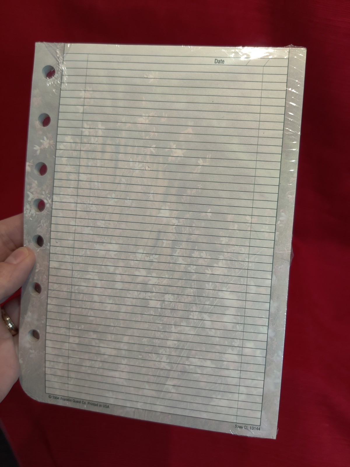 Lot of 3 VTG. 1994 New Franklin Covey 7-Ring Pocket Floral Lined Paper 50 Sheets