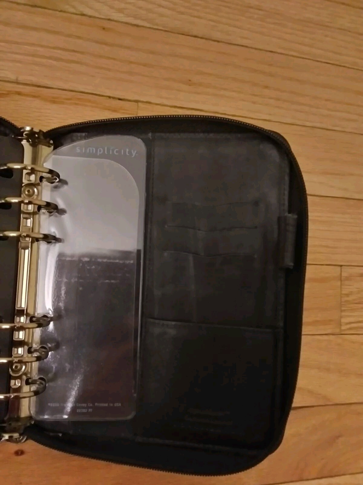 Franklin Covey Vintage 1996 Black Genuine Leather Space Maker Full Zip Binder