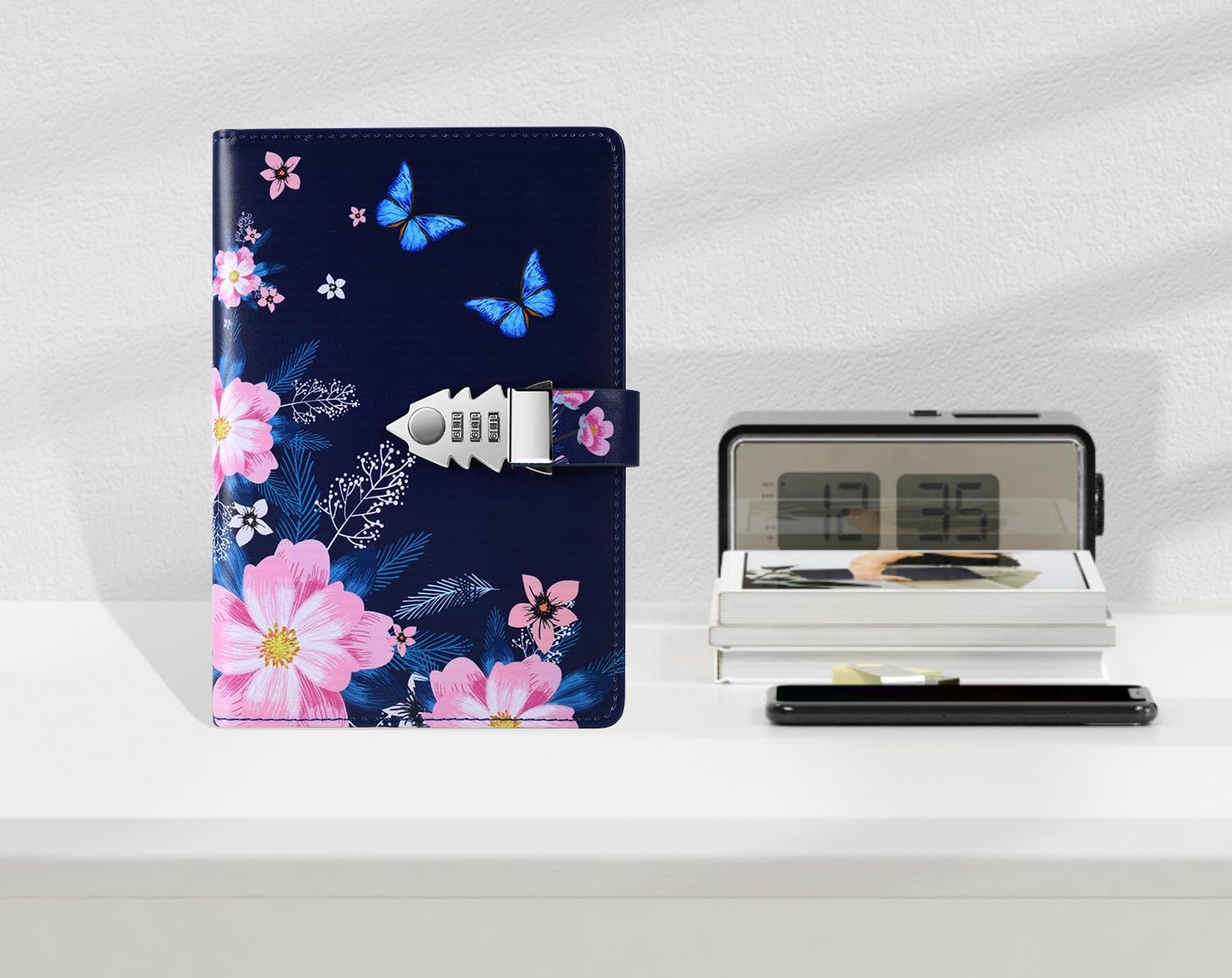 ARRLSDB A5 Creative Password Lock Diary, PU Leather Journal with Style 10