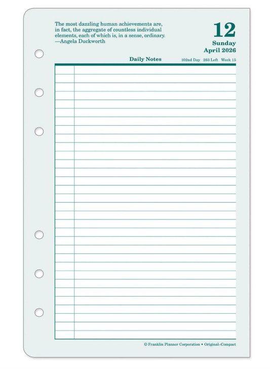 Two Page Per Day – Ring-Bound (Compact, Apr 2026 – Mar 2027)
