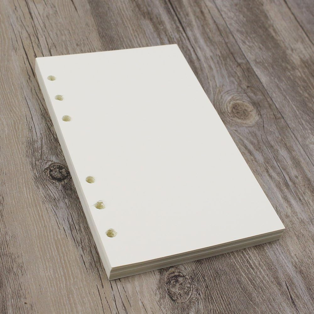 6-Ring A6 Binder/Planner Refill Paper, 6 Hole,6 3/4 x 4 1/8 Inches Refillable Wh