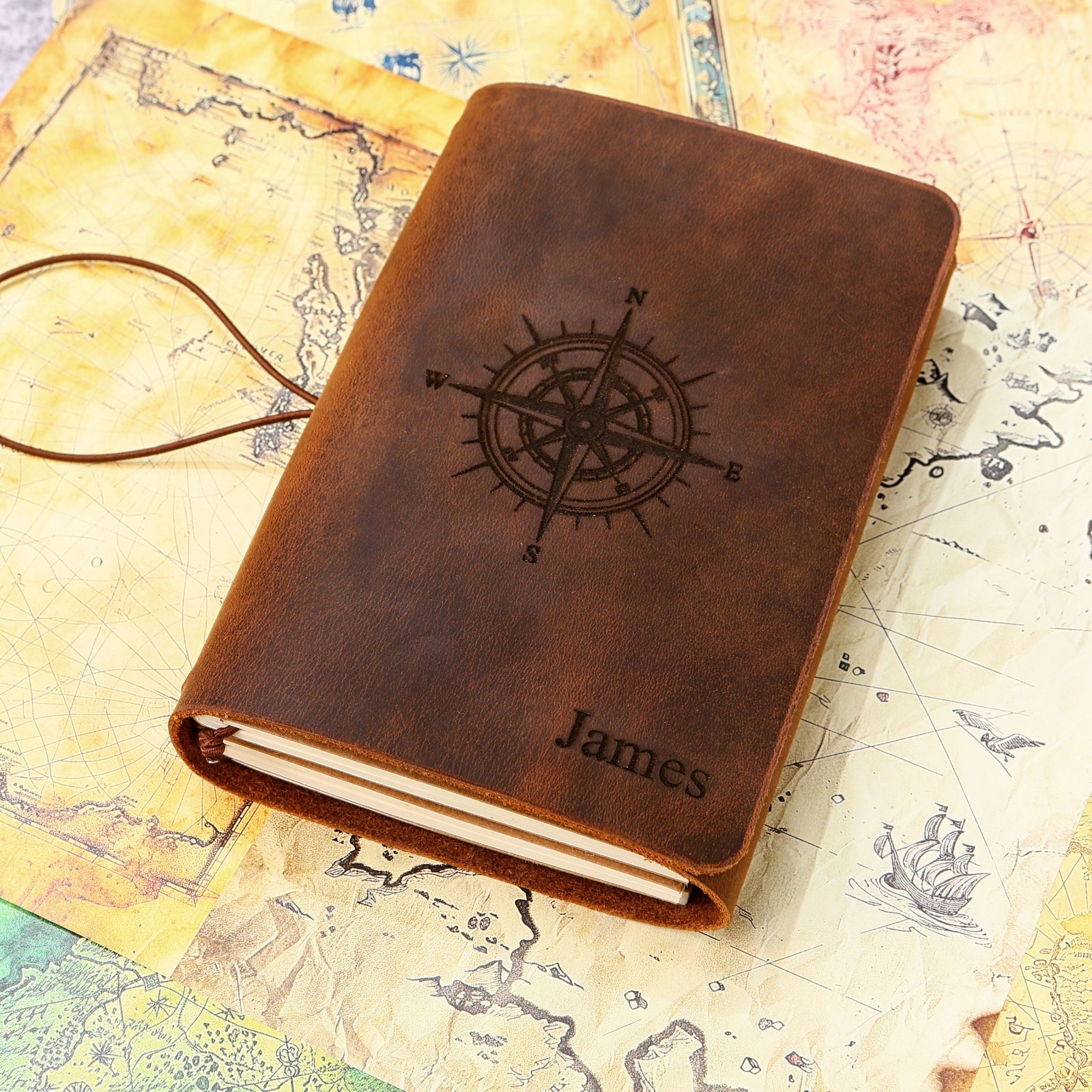 Leather Journal Cover,Custom Engraved Planner A6 A5 B5, Employee Coworker Gift
