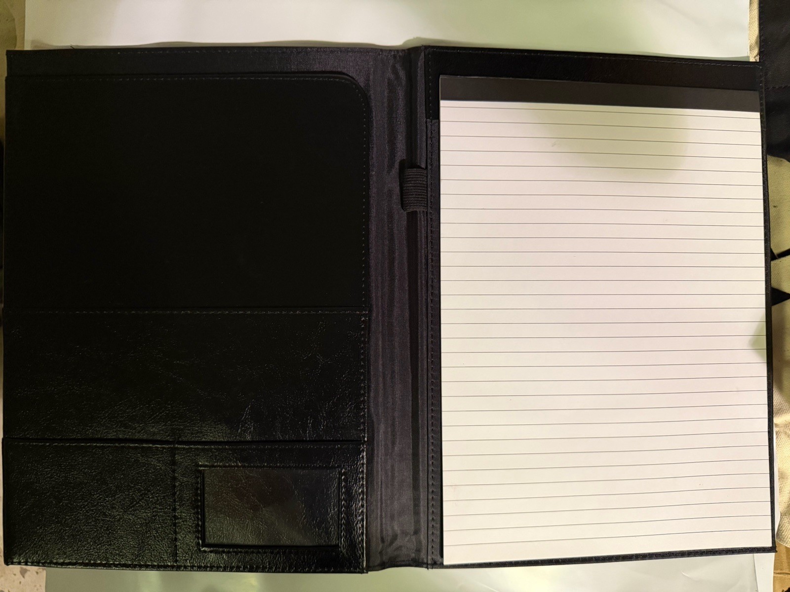 Deluxe Black Writers Padfolio Inside Pocket Organizer Notepad