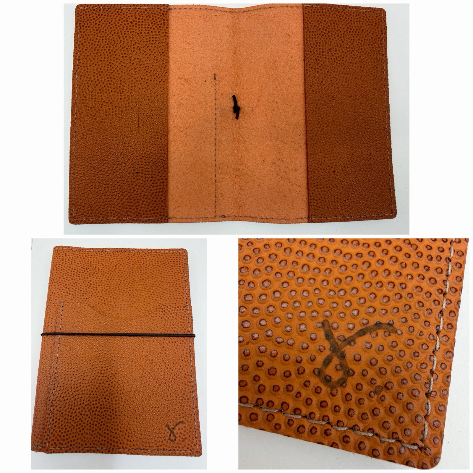Sojourner USA A6 Orange Basketball Leather Folio Hobonichi Stalogy Midori Cover