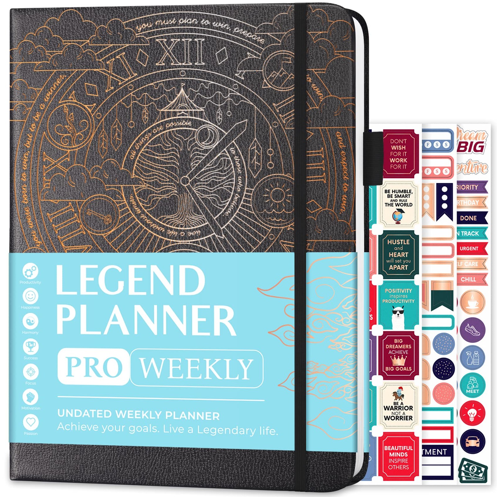 Legend Planner PRO – Deluxe Weekly & 7 x 10 inches, Mystic Gray + Gold Foil