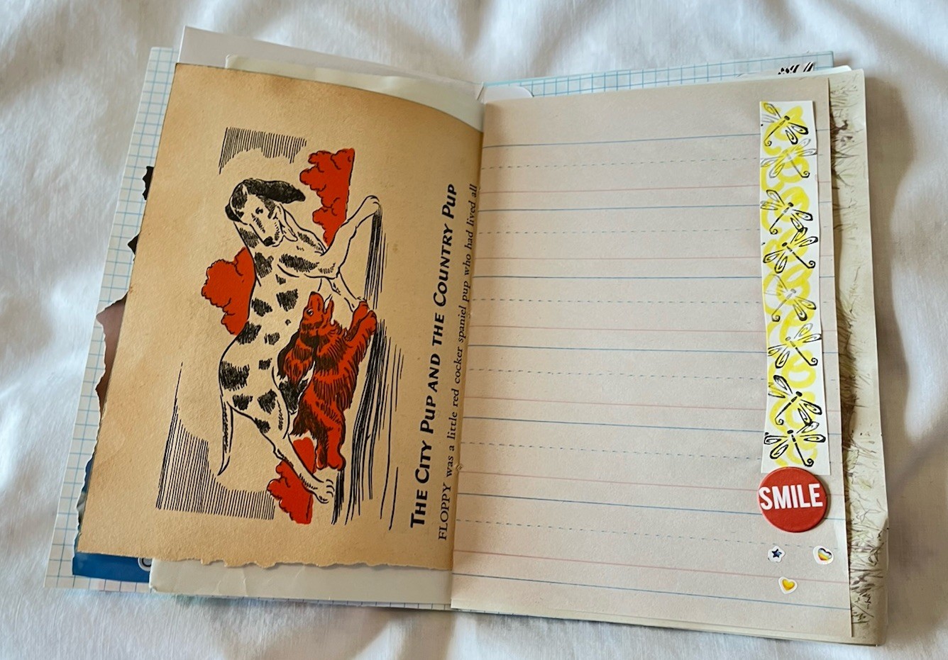 Junk Journal Cats & Dogs Theme, 6×9” Handmade, Paper Ephemera Tucks Embellished