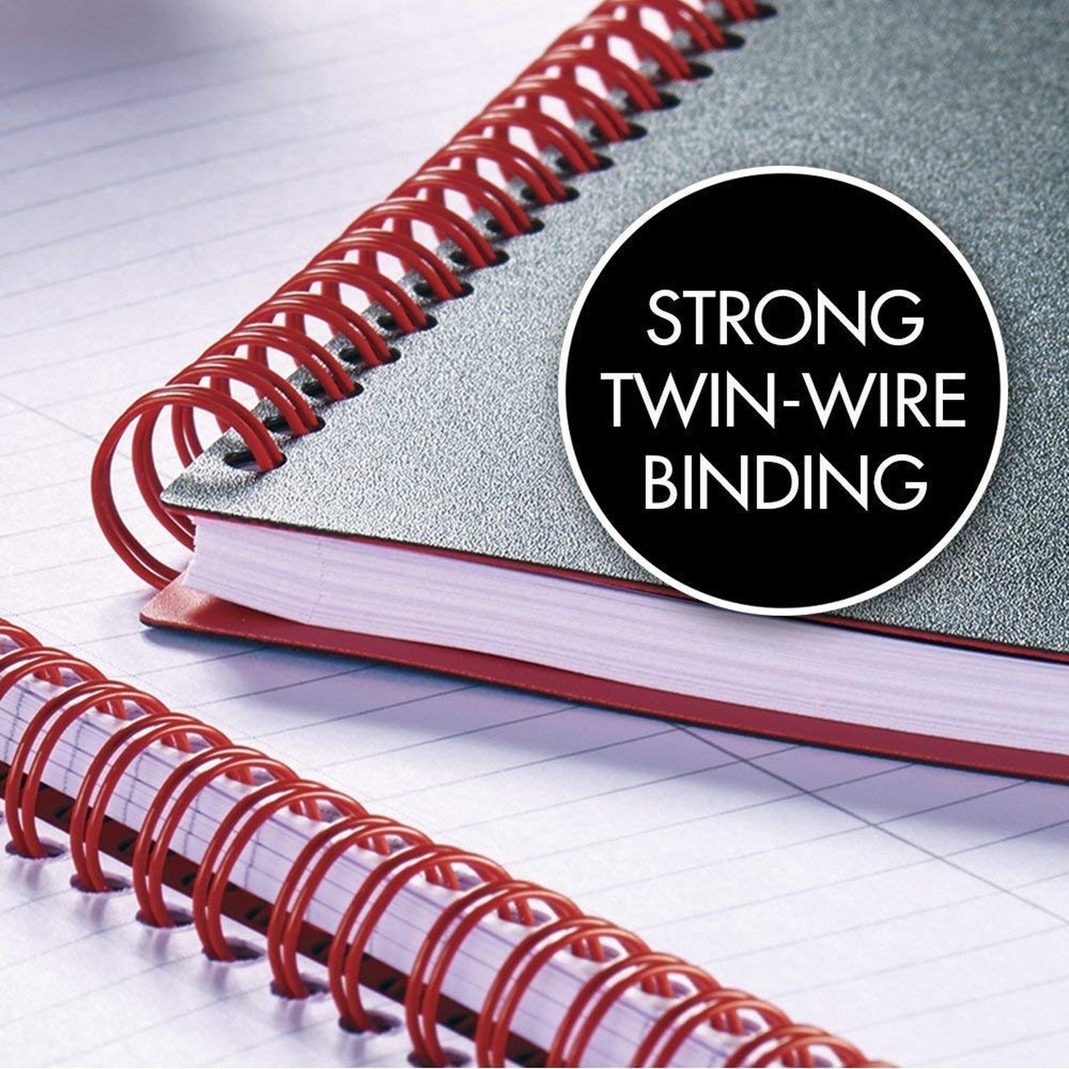 Black n’ Red Twin Wire Poly Cover Notebook, 11″ x 8-1/2″, Black/Red, 70 Ruled…