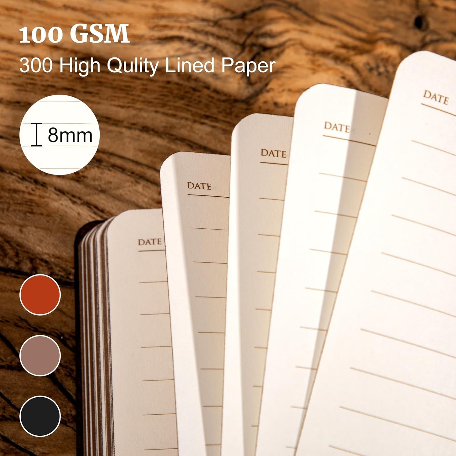 Lined Journal Notebook for Women Men, 300 Pages Soft Cover Notebook Leather J…