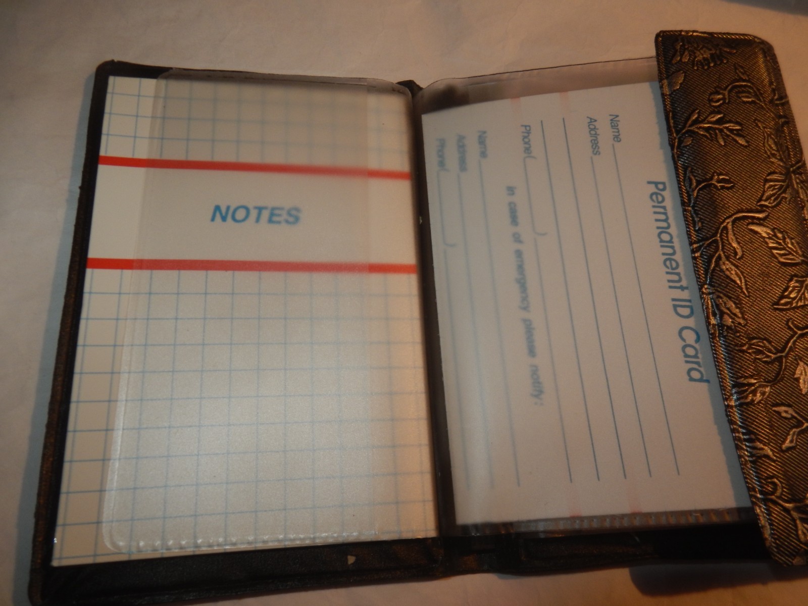 Vintage Floral Grey Plastic Telephone-Address-Note Magnetic-Close Book 4.5″ X 3″