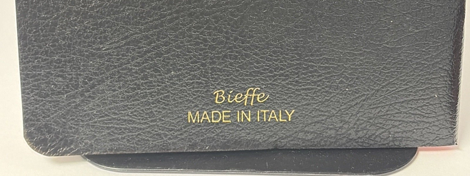 Two Bieffe Handmade Italy Lined Notebooks Black Exercise Journals Faux Leather