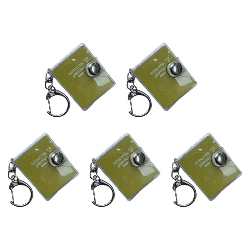 5Pcs Miniature Notebook With Keyring Tiny PVC Notebook Small Memobook Keychain