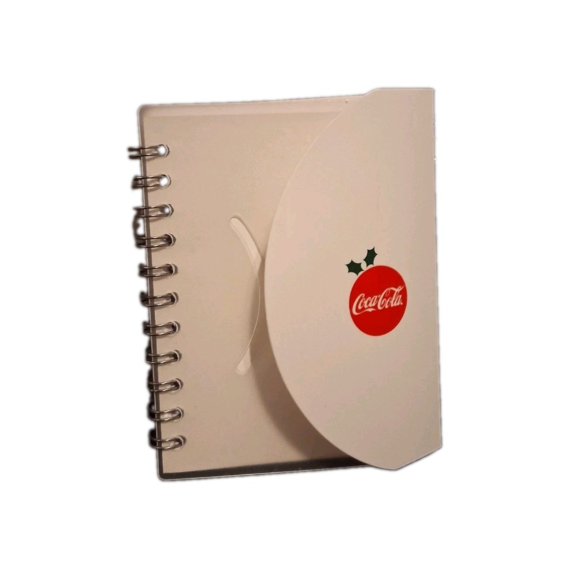 Small Coca-Cola Spiral Bound Pocket Notebook Journal White Plastic Cover