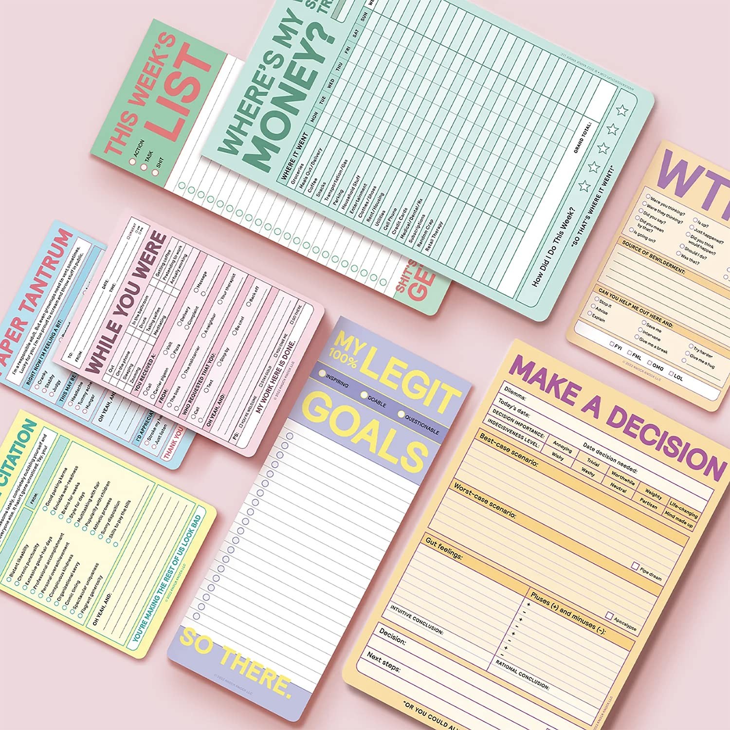 Knock Knock 1-Count My Legit Goals Make-A-List Pad – Daily Planner Pad & To Do