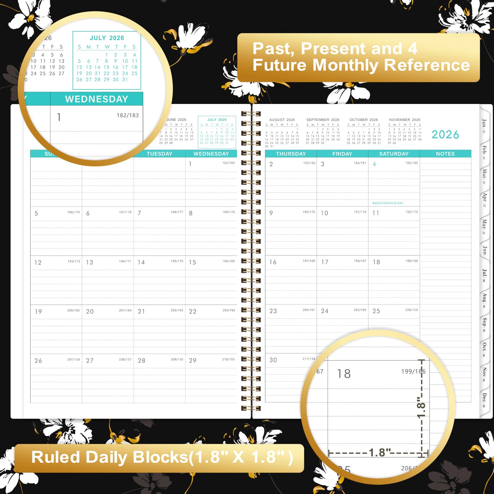 2026-2027 Monthly Planner – 9 inches X 11 inches, Black
