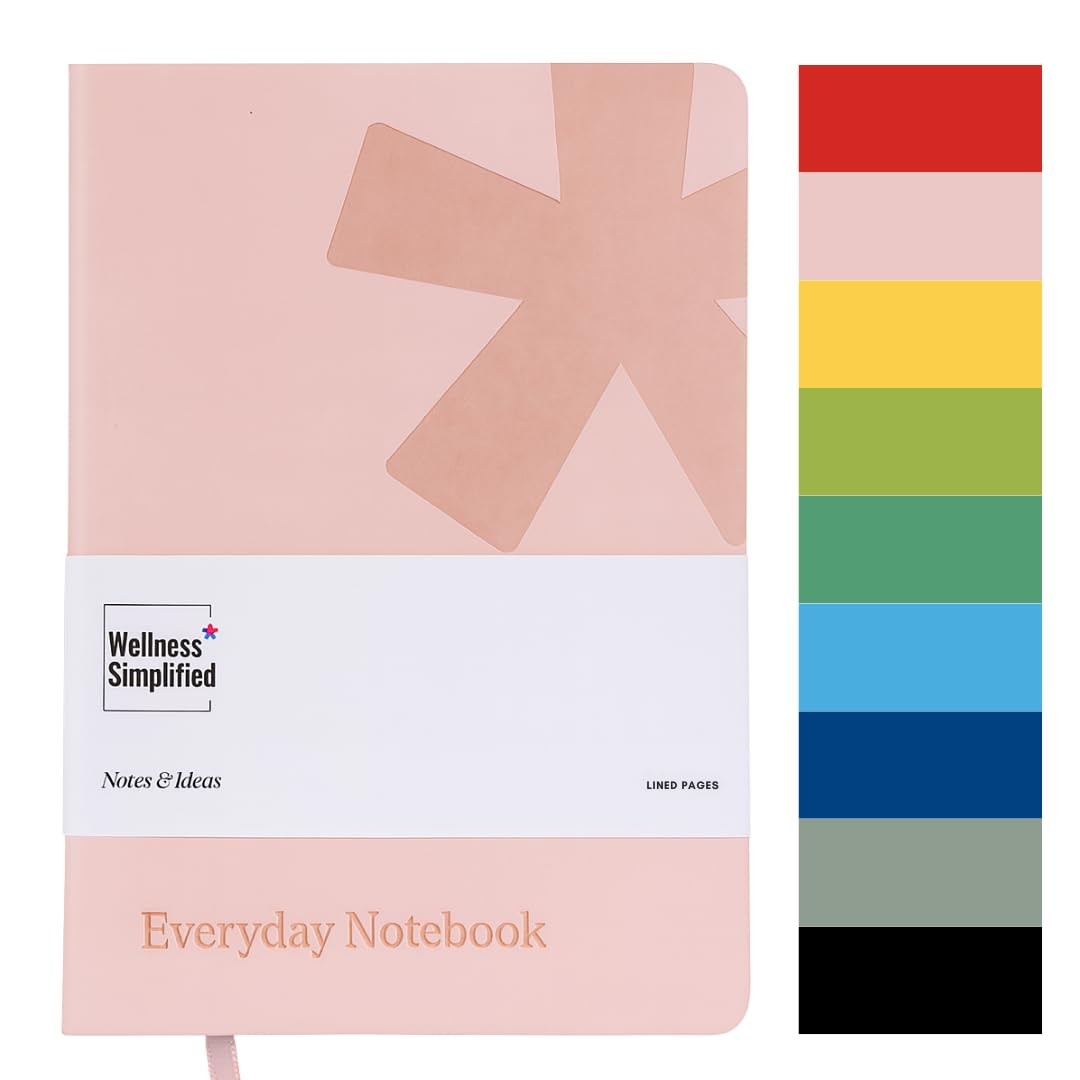 A5 Blank Leather Journal for Women & Men – Hardcover Daily Nude Pink