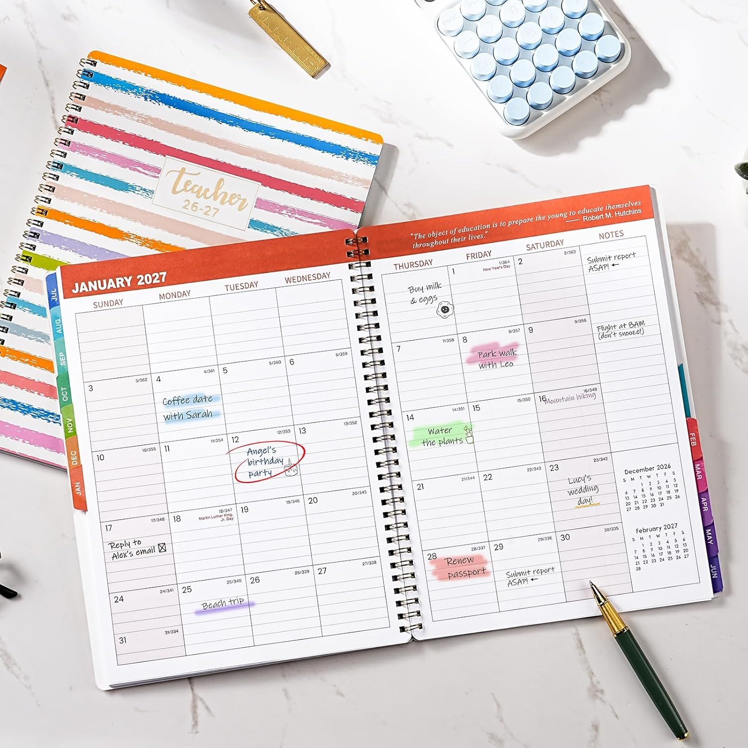 2026-2027 Teacher Planner – July 2026 – June 2027, Lesson Planner 2026-2027, 8.5