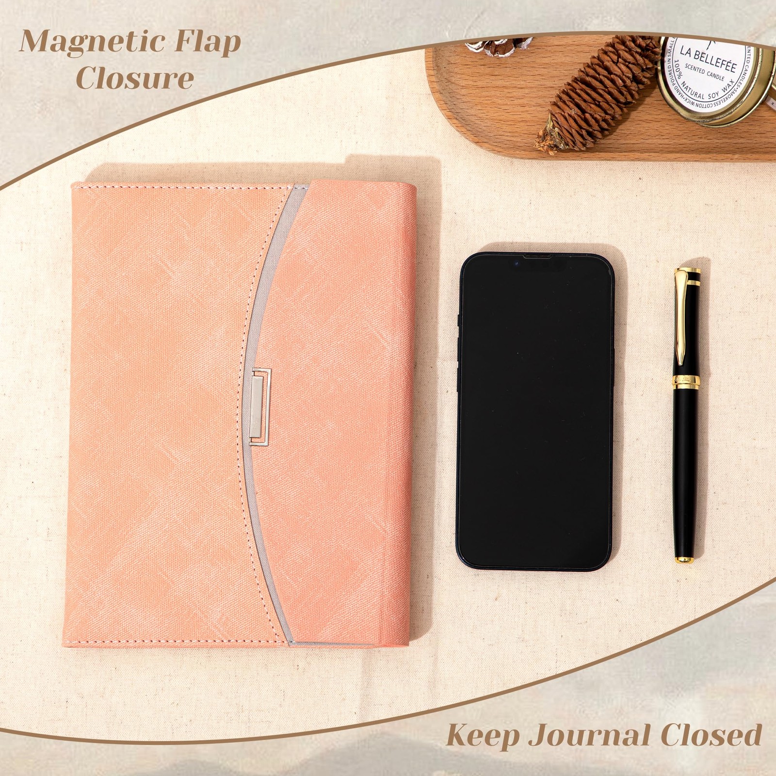 Journal Notebook for with Magnetic Flap Closure, 256 Pages 100 GSM Elegant Li…